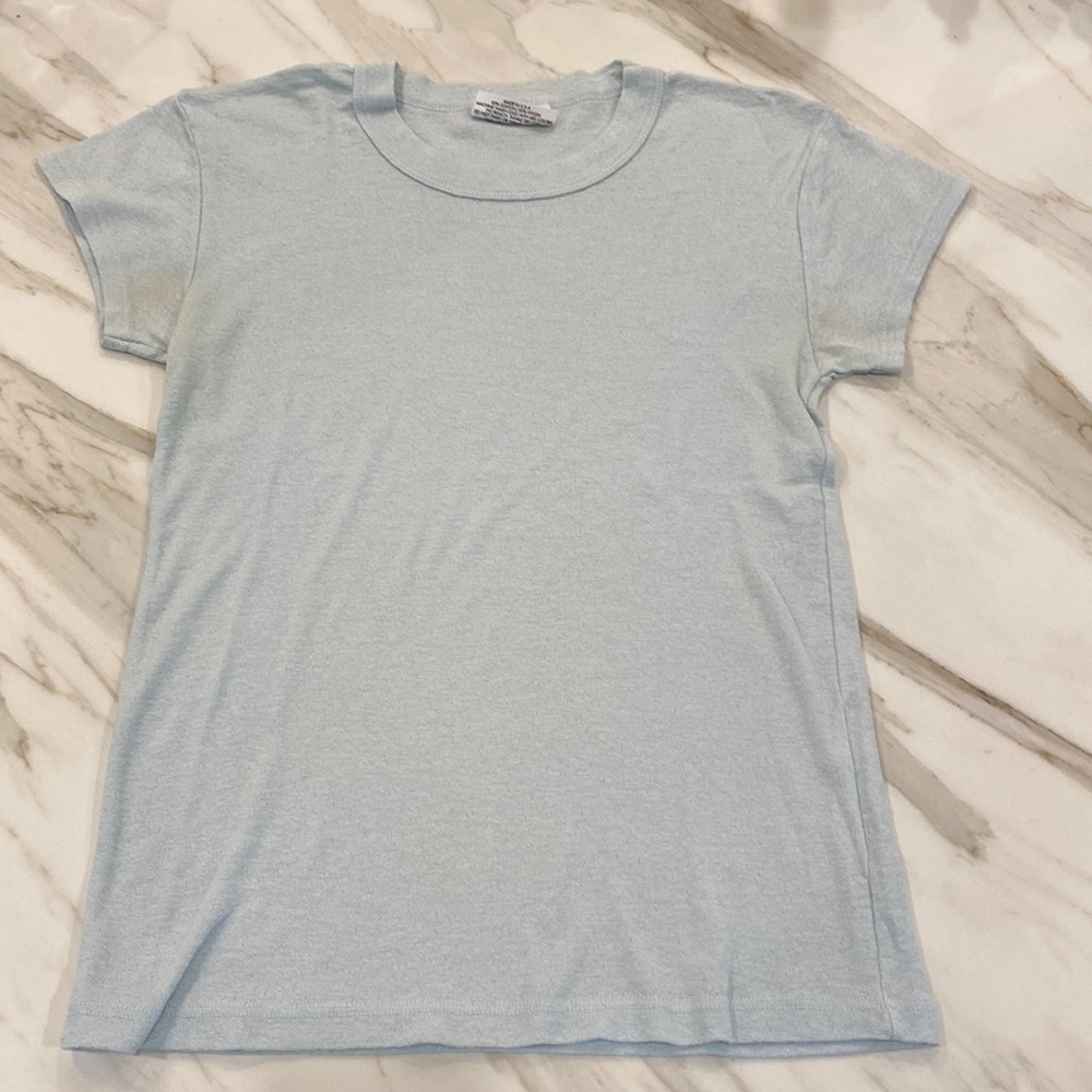 Michael Stars cap sleeve T pastel blue gently used OS